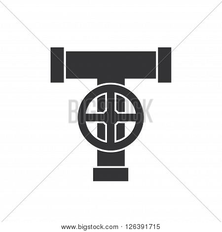 Pipe with valve icon. Vector illustration. - stock vector