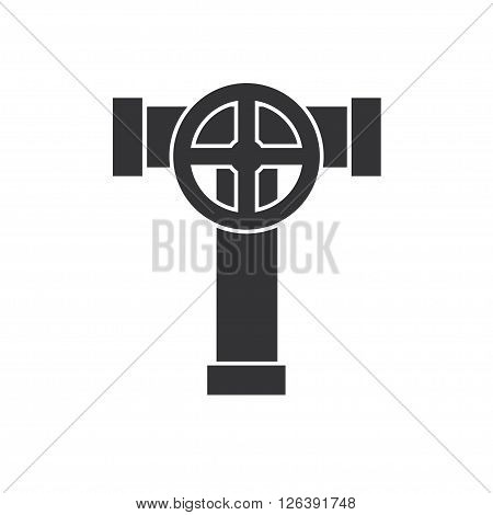 Pipe with valve icon. Vector illustration. - stock vector