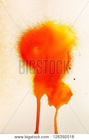 colorful watercolor stains and streaks on a white background