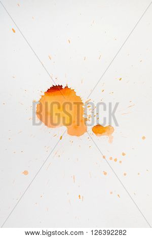 colorful watercolor stains and streaks on a white background