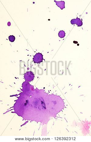 colorful watercolor stains and streaks on a white background