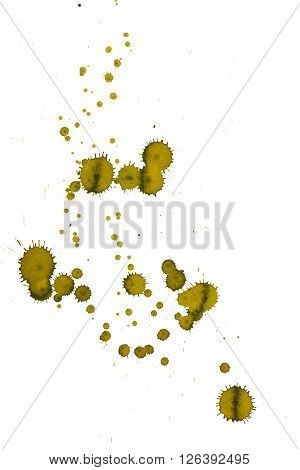 colorful watercolor stains and streaks on a white background