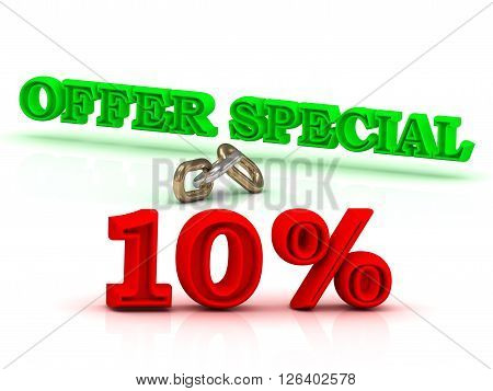 10 PERSENT OFFER SPECIAL business icon green keywords isolated on white background