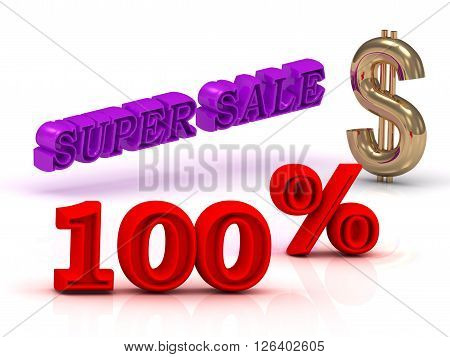 100 PERSENT SUPER SALE business icon keywords gold dollar isolated on white background