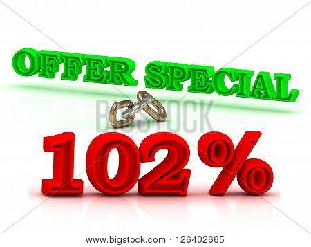 102 PERSENT OFFER SPECIAL business icon green keywords isolated on white background
