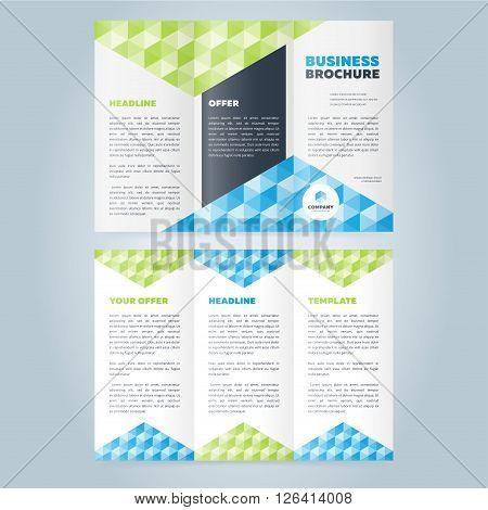 Design folding brochure. Tri fold template. Flyer layout. Creative trifold brochure. Tri fold design. Cover design concept. Tri fold cover and inside page. Advertising brochure template. Trifold. Tri fold brochure design.