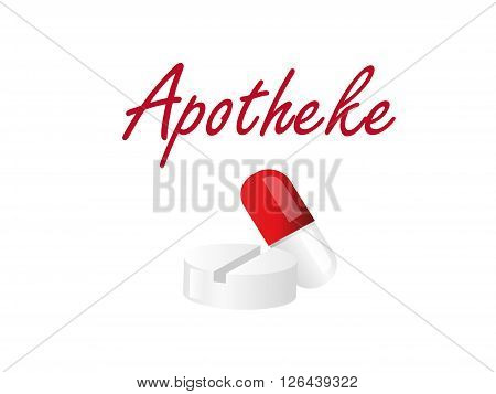 Apotheke - Text with Medicine in diff. Colors !