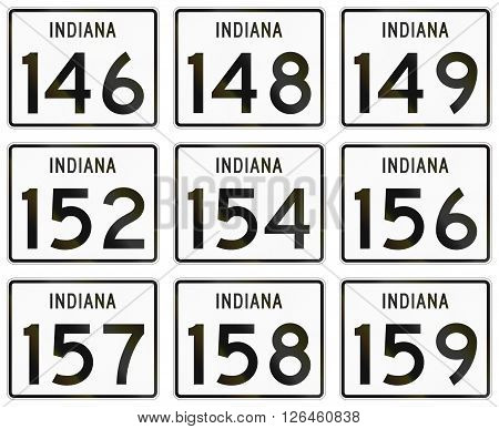 Collection Of Indiana Route Shields Used In The United States