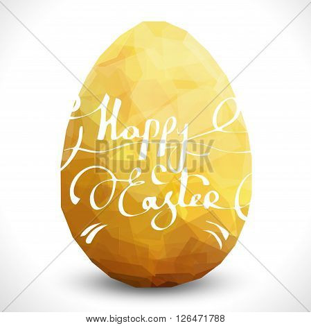 Golden egg with text. Vector egg design template. Modern Vector Happy Easter illustration eps10. Premium editable golgen egg template. Isolated Easter egg template. Easter greeting card stylish design