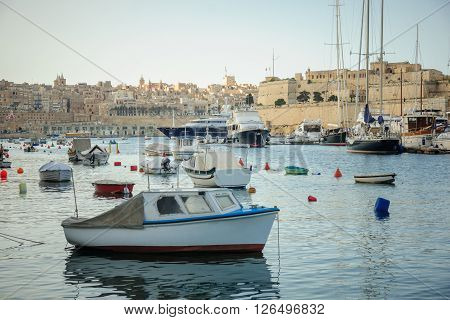 Senglea Harbor At Sunset