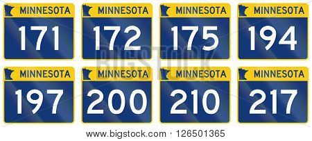 Collection Of Minnesota Route Shields Used In The United States