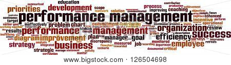 Performance management word cloud concept. Vector illustration