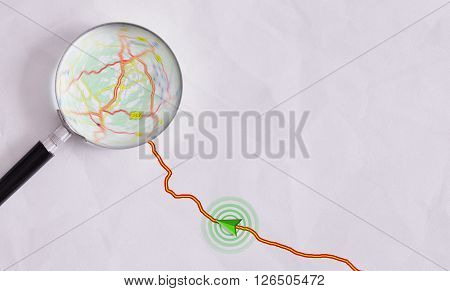 Concept Travel Route To A Destination