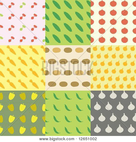 Verdure Seamless Pattern Background Set