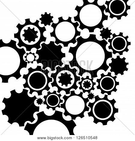 Black gears mechanism background. Vector illustration eps10.