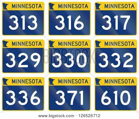 Collection Of Minnesota Route Shields Used In The United States