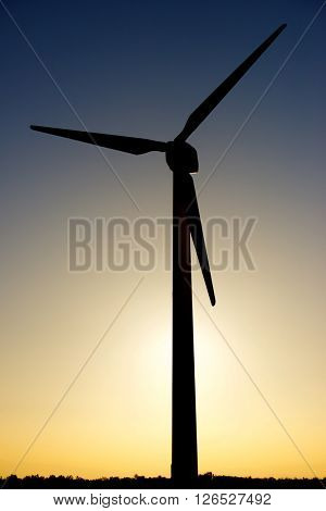 Windmill for electric power production, La Muela, Zaragoza Province, Aragon, Spain.