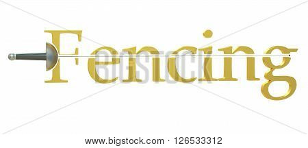 fencing concept 3D rendering isolated on white background