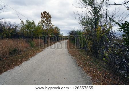 Visitors to the Lake Renwick Heron Rookery Nature Preserve, in Plainfield, Illinois, may hike on a path adjacent to Lake Renwick.