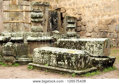 Sacred place at ancient monastery Tatev in the mountains of Armenia. Was founded in year 906. 