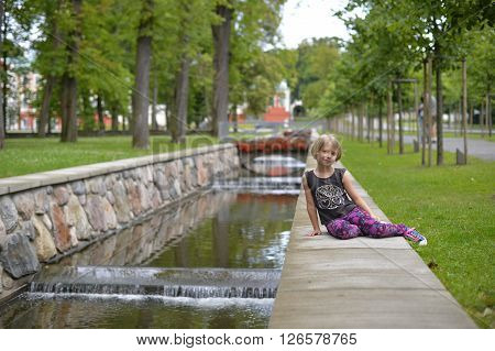 A girl in the Kadriorg park in Tallinn.