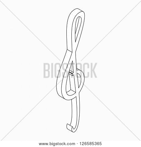 Violin clef icon in isometric 3d style isolated on white background