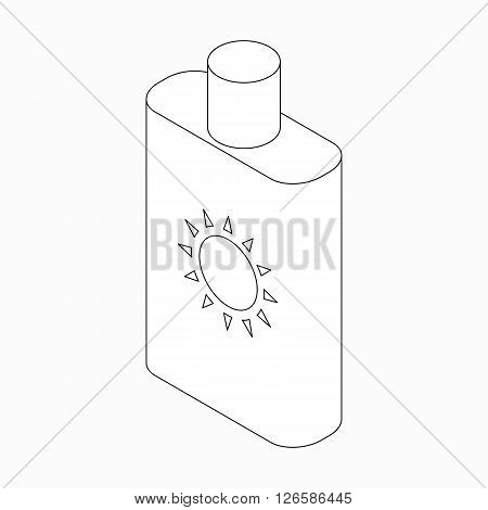 Sunblock lotion icon in isometric 3d style isolated on white background