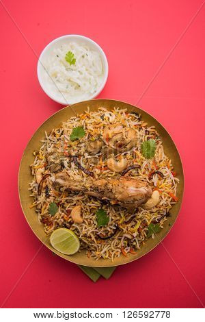 chicken biryani with leg piece, a favourite non veg dish in india