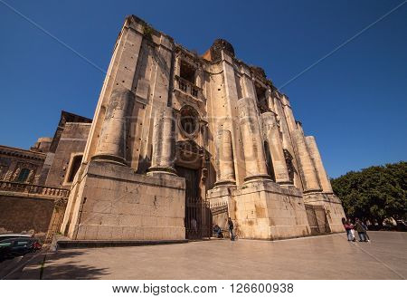 CATANIA ITALY - MARCH 31: Cathedral of San Nicolò l'Arena on March 31 2016