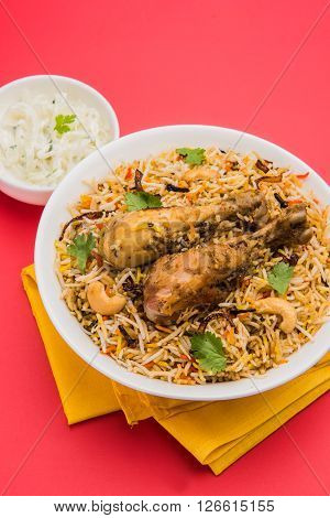 chicken biryani with leg piece, favourite non veg dish in india and pakistan
