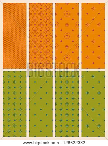 set of vector seamless patterns with geometric ornaments