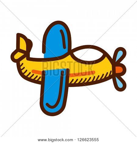 airplane cartoon vector  isolated on white background
