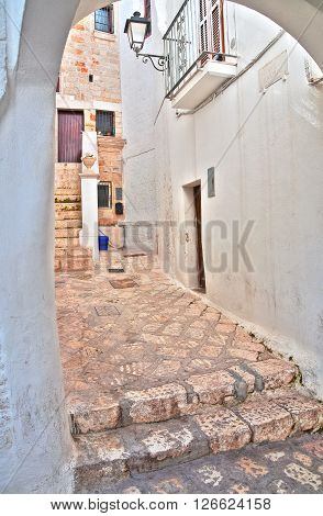 Alleyway of Polignano a mare. Puglia. Italy.