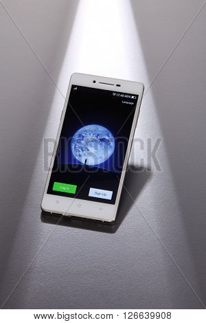 Kuala Lumpur,Malaysia -April 13 2016,wechat log in page on the smart phone