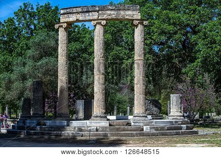 Greece - April 20 2016: Last rehersal of the The Lighting Ceremony of the Flame for the Games 