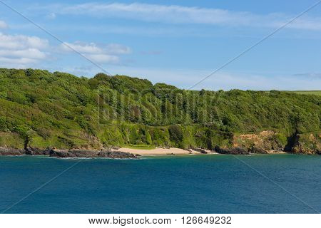 Sunny Cove beach Salcombe Devon UK secluded beach in the estuary