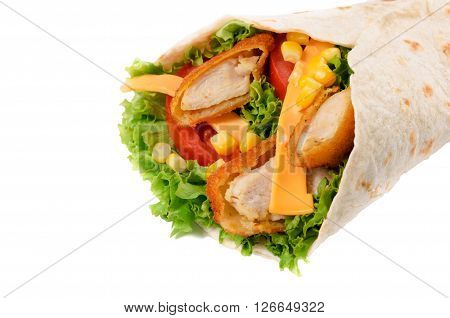 Chicken Wrap Isolated