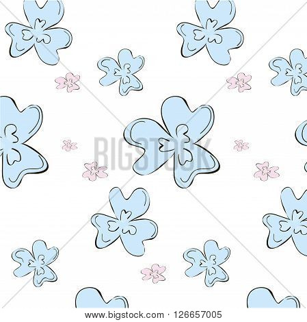 floral blossom pattern blue pink nature spring