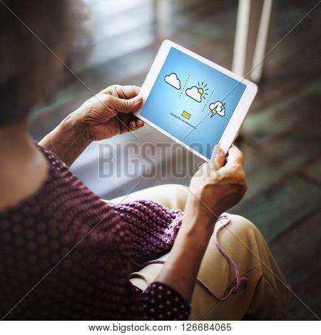 Weather Report Forecast Cloudy Clear Blustery Concept