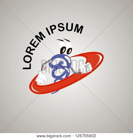 Logo running funny metal spring. vector logo