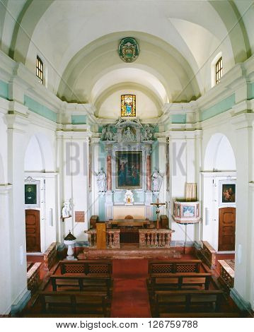 Interior of the church at Maroggia on Switzerland