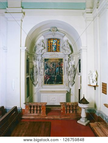 Interior of the church at Maroggia on Switzerland