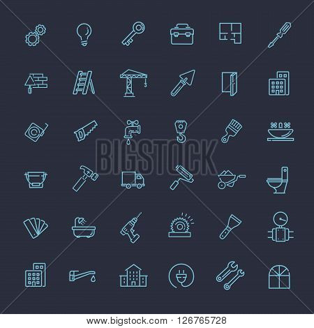 vector web icons set - construction, home repair tools