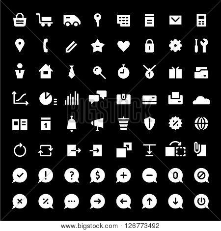 64 mni icons for web services and online shops