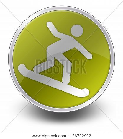 Image Photo Icon Button Pictogram with Snowboarding symbol