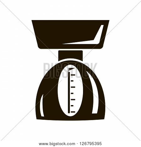 Mechanical kitchen scale. Black icon on white background