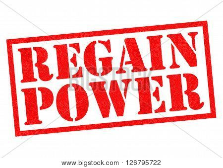 REGAIN POWER red Rubber Stamp over a white background.