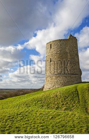 A view of the historic remains of Hadleigh Castle in Essex England.