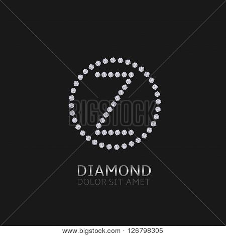 Z Letter with diamonds. Expensive, presious symbol. Luxury logo