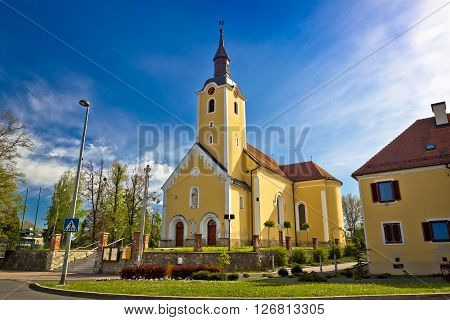 Town of Ivanec church view Zagorje region of Croatia